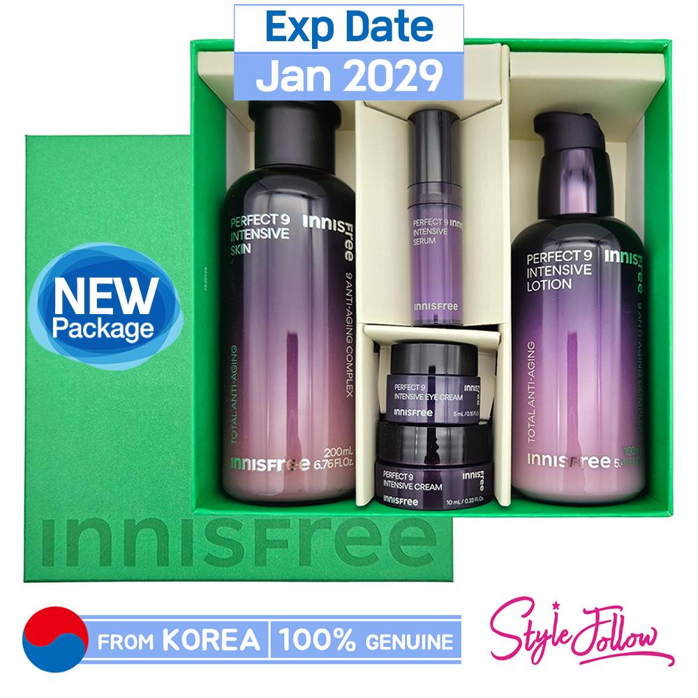 [INNISFREE] Набор для интенсивного ухода за кожей Perfect 9 (Включить 5 предметов) 1pc + Sample Gifts