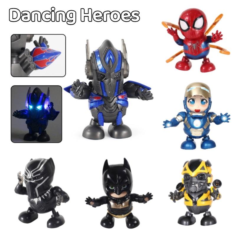 Interactive Dancing Robot Toy With Lights And Music Iron Man Bumblebee Spider-man
