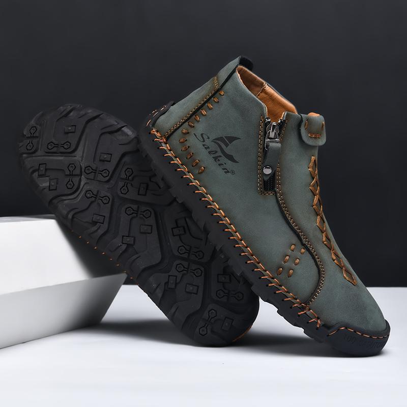 Genuine Leather Men's Casual Shoes Luxury Brand Men Ankle Boots Comfortable Sneakers High Quality Loafers Fashion Walking Shoes