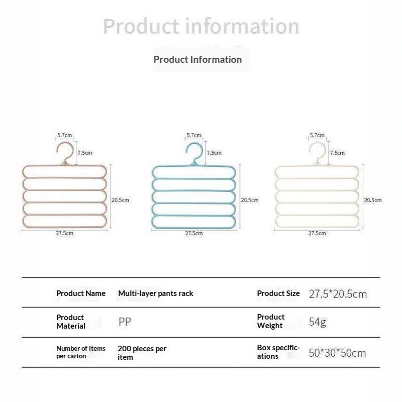 Multi Layer Pants Hanger Non-slip Space Saving Wardrobe Organizer for Student Dorm Household Storage