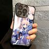 Genshin Impact Desgin Plating Phone Case For Iphone 16 17 Pro Max Air 16E 14 15 Plus 12 13 Mini Anti-Fall Airabag Cover