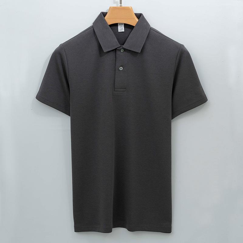 Cotton Markless Collar Polo Shirt Men's Short-sleeved T-shirt Solid Color Xinjiang Cotton Men's Polo Shirt