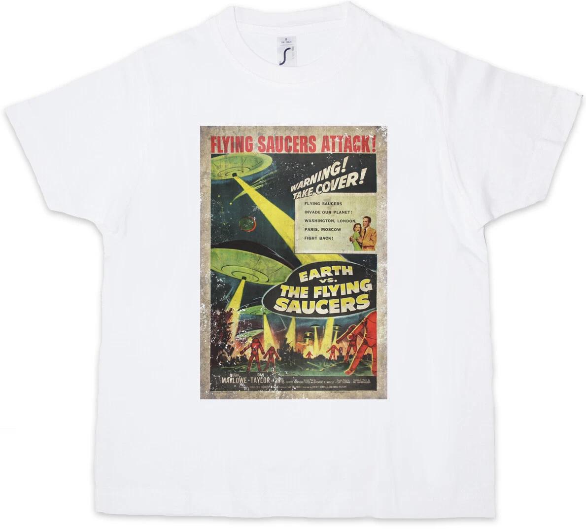 EARTH VS. FLYING SAUCERS I Kids Boys kids boys T-Shirt Retro Area UFO 51 Sci Fi Movie 100