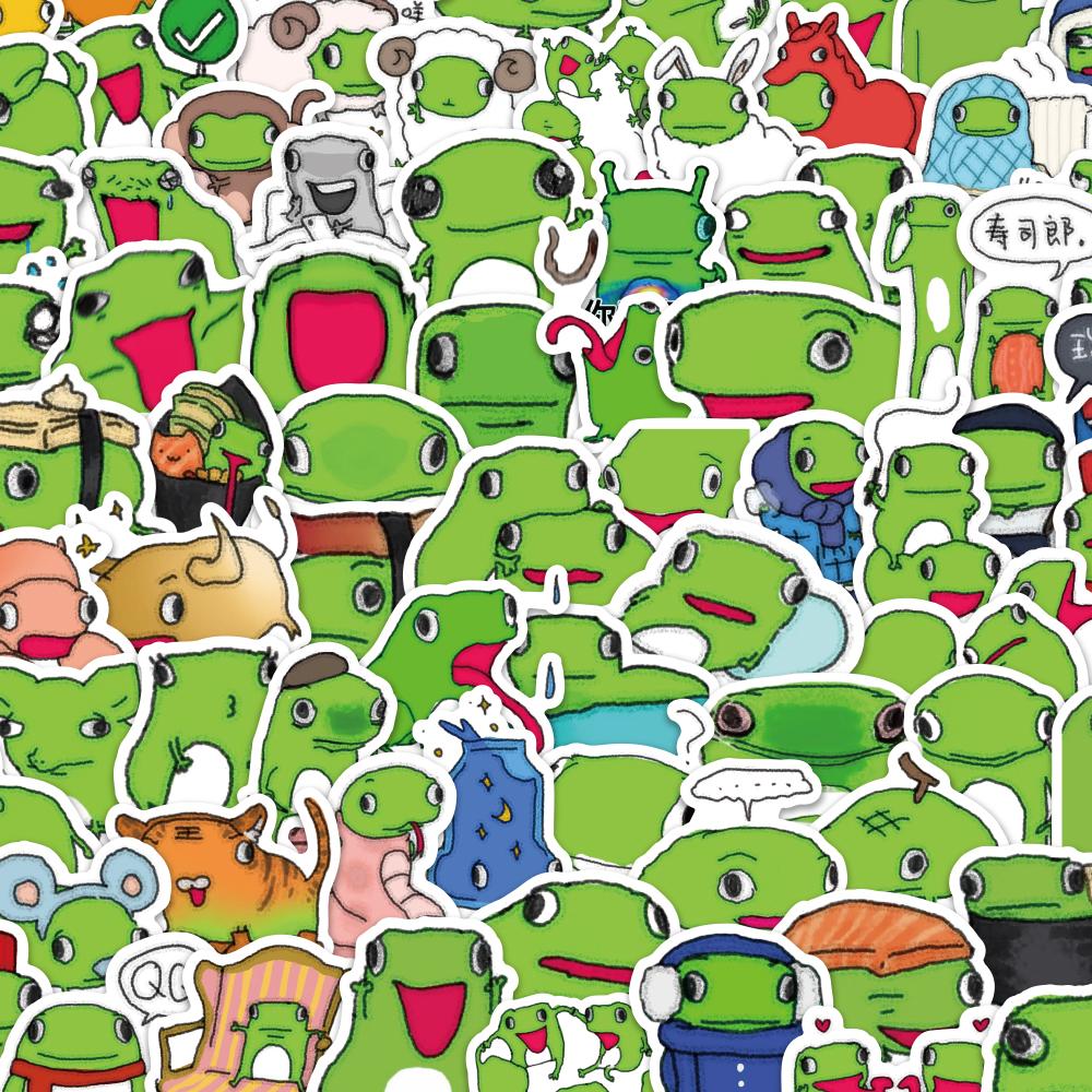 80Pcs Funny Frogs Graffiti Stickers Cute Animal Cartoon Decal Diy Notebook Phone Guitar Scraphbook Waterproof Sticker Kid Toys