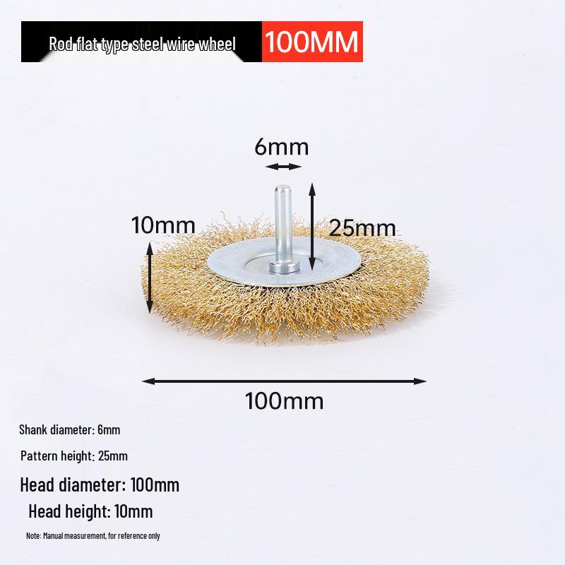 T-shaped Wire Brush: Metal Rust Removal and Polishing Tool with Round Handle