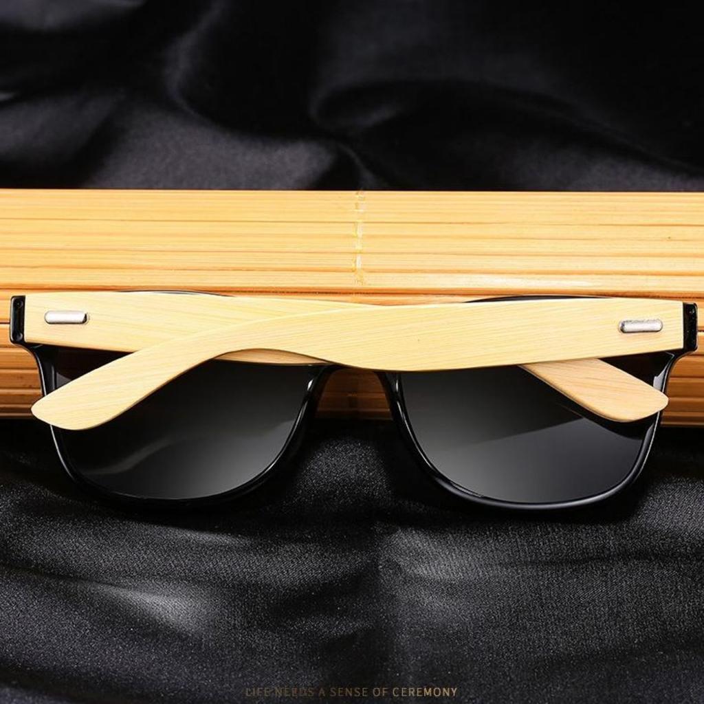 Fashion Bamboo Wood Vintage Square Sunglasses Men Women Luxury Brand Designer Sun Glasses Wooden Driving UV400 Eyewear