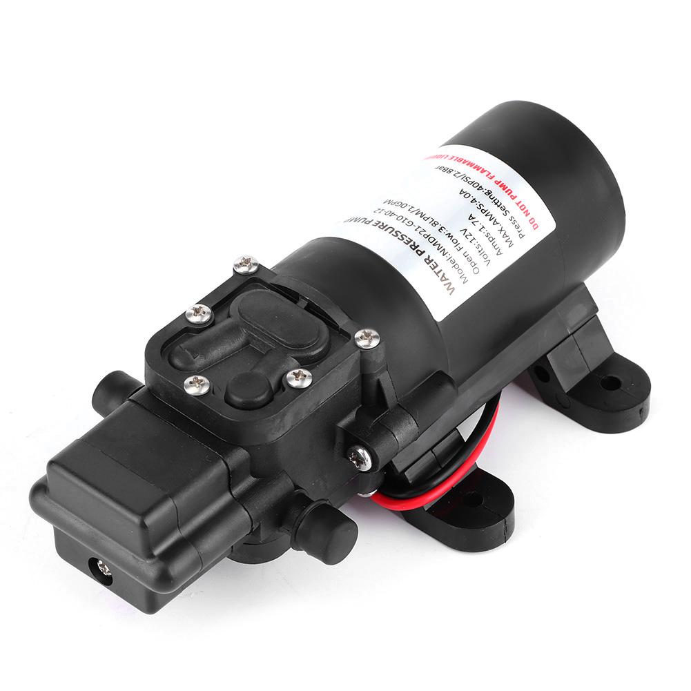 12V DC 1.0GPM 40PSI Diaphragm Pump High Pressure Self Priming 3 8in Barb Port for Car RV