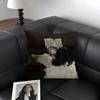 1PC Black White Art Design Cushion Cover Natural Linen Organic Fabric DoubleSided Printing Sofa Home Decor Gift Pillow Case