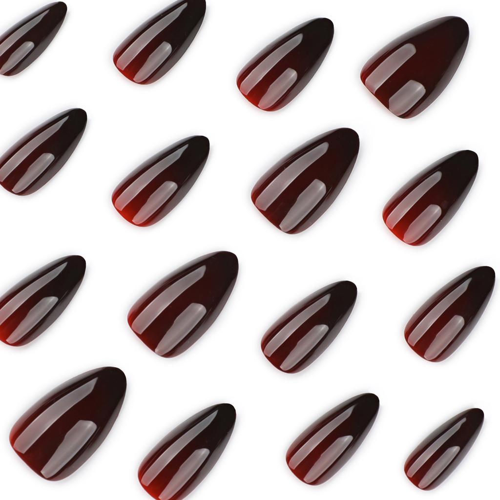 Gothic black smudge gradual change hot-selling wearing nail art nail piece short almond nail piece