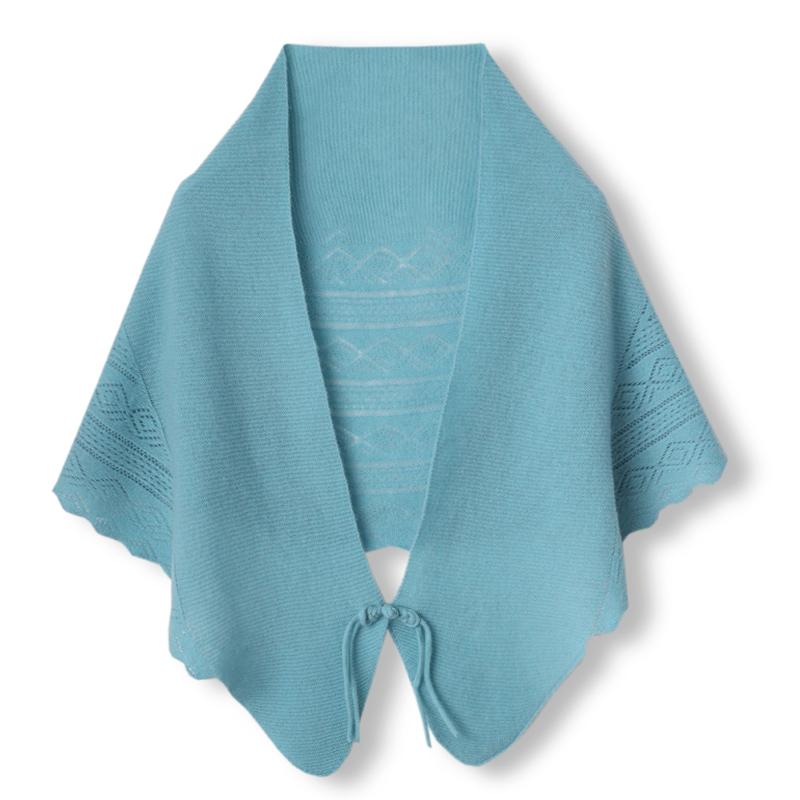 Chinese Knot Button Wrap Shawl 100% Wool Women Knitted Shoulder Wraps Scarf Cape Soft Neck Warm Cappa Cozy Fall Fashion Mantles