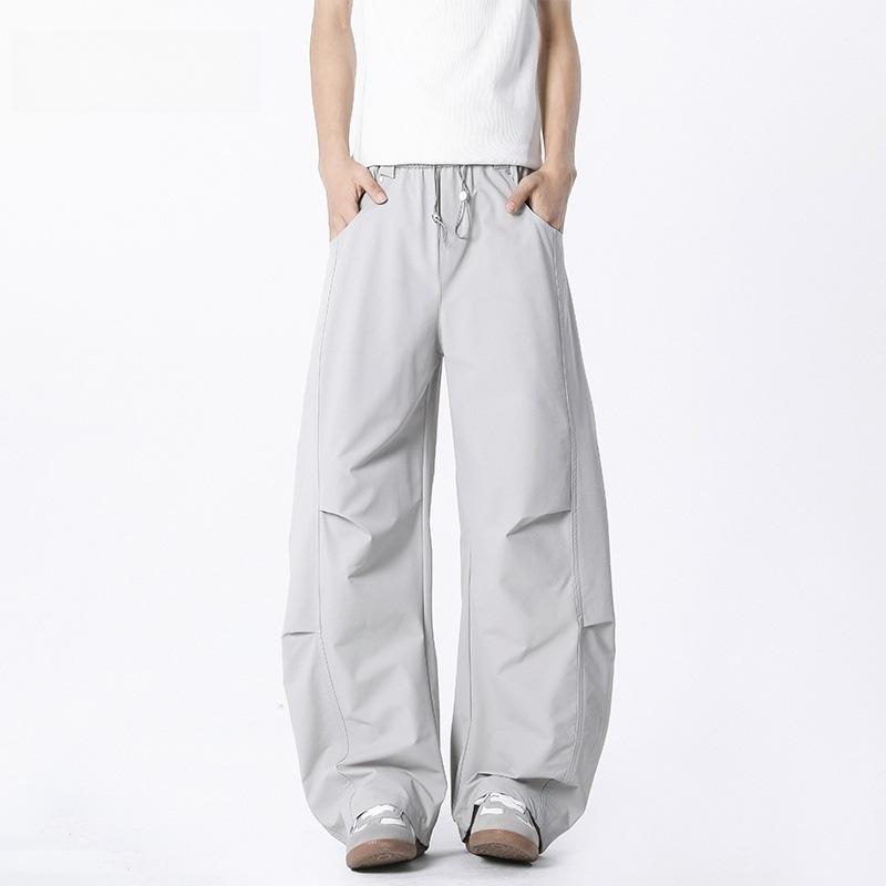 American straight pleated jazz casual pants men and women loose couple tooling wide-leg paratrooper pants sports scimitar trousers