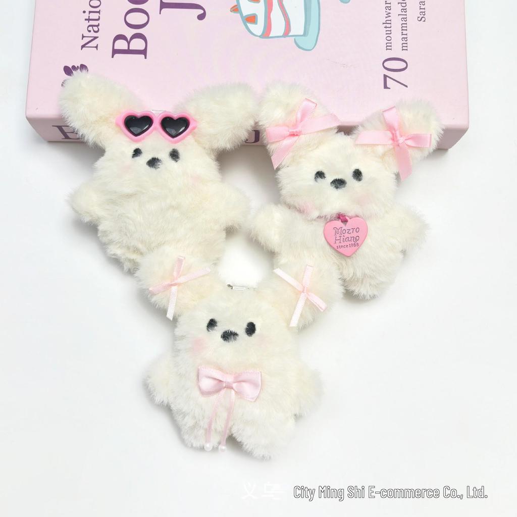 Cartoon Plüsch Hase & Hund Schlüsselanhänger – Niedlicher Fliegender Hase Anhänger