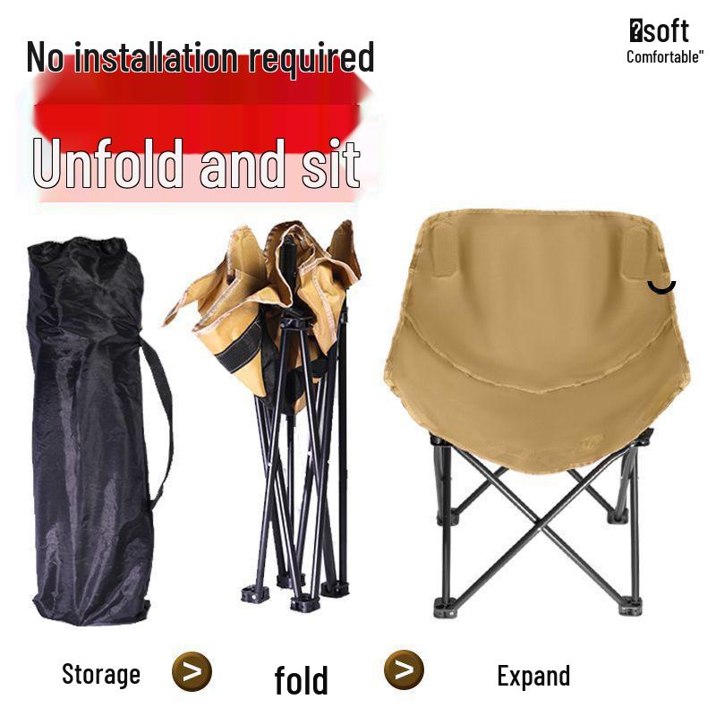 Portable Outdoor Metal Moon Chair for Camping and Picnics