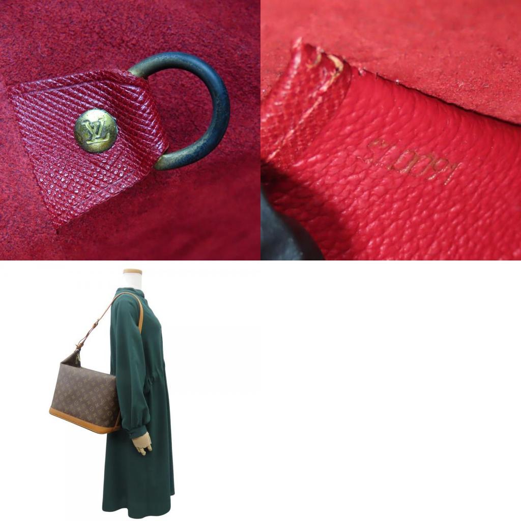 Used LOUIS VUITTON Shoulder Bag Amphor Three M47275 Monogram/Nume leather Brown Sharon Stone collaboration