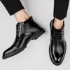 Fashion Luxury Brand Men Ankle Boots Genuine Leather Retro Lace Up Dress Boots Winter Platform Snow Boots Classic Business Walking Shoes