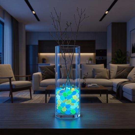 Resin Glow-in-the-Dark Pebbles, Night Guide Luminous Stones, Decorative Aquarium Fish Tank Rocks, Glow in The Dark Garden Stones, Glowing Stones for