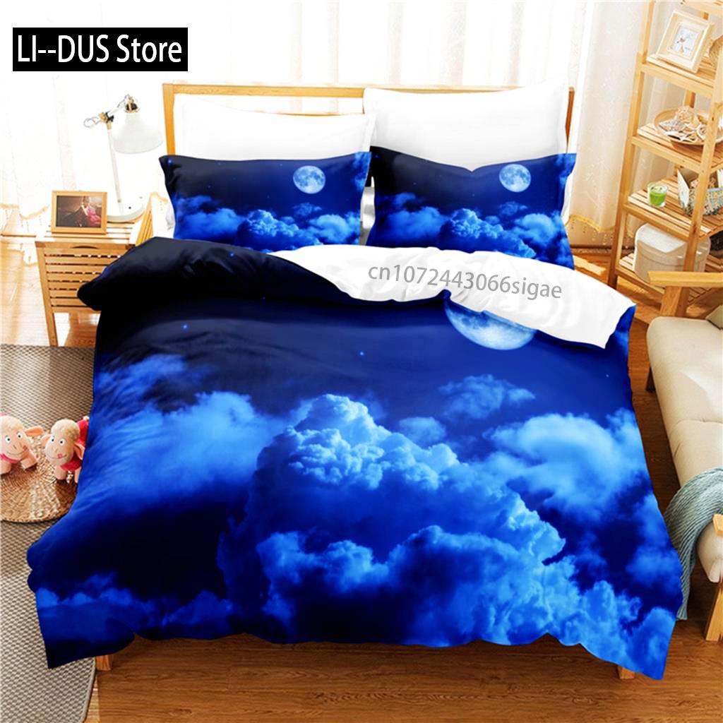 Moonlit Night Painting Bedding Set Duvet Cover Set 3d Bedding Digital Printing Queen Size Bedding Set Fashion Design