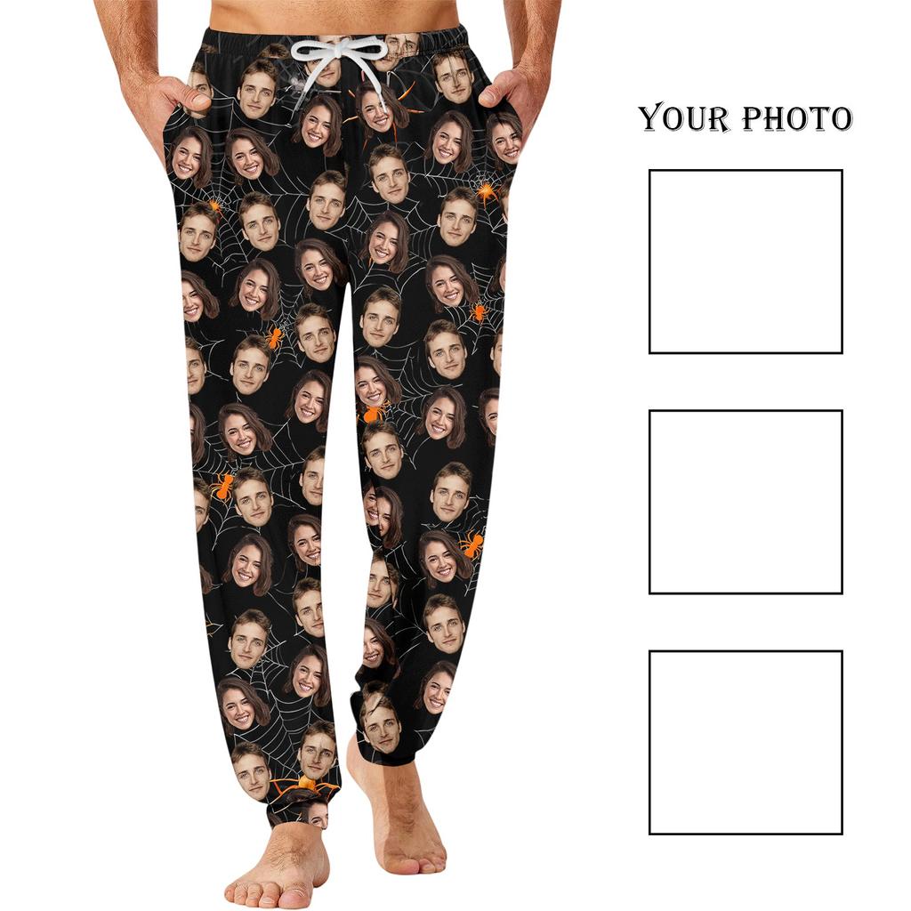 Men's Casual Pajama Pants with Pockets for Halloween Themed Wear