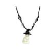 Feline Pendant Necklace with Witch Hat Charm, Lightweight Wax Cord Jewelry for Daily Wear, Party Looks, and Gift Giving