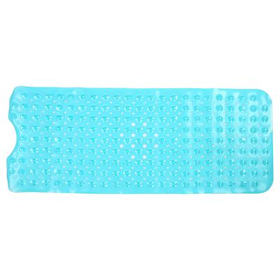 Antypoślizgowa mata do wanny i prysznica z PVC, mata łazienkowa na podłogę z przyssawkami do użytku domowego i hotelowego(Przezroczysty Zielony 40,5x101cm)