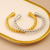 Versatile Beaded Open Bracelet - 18K Gold Plated Titanium Steel Fashion Accessory