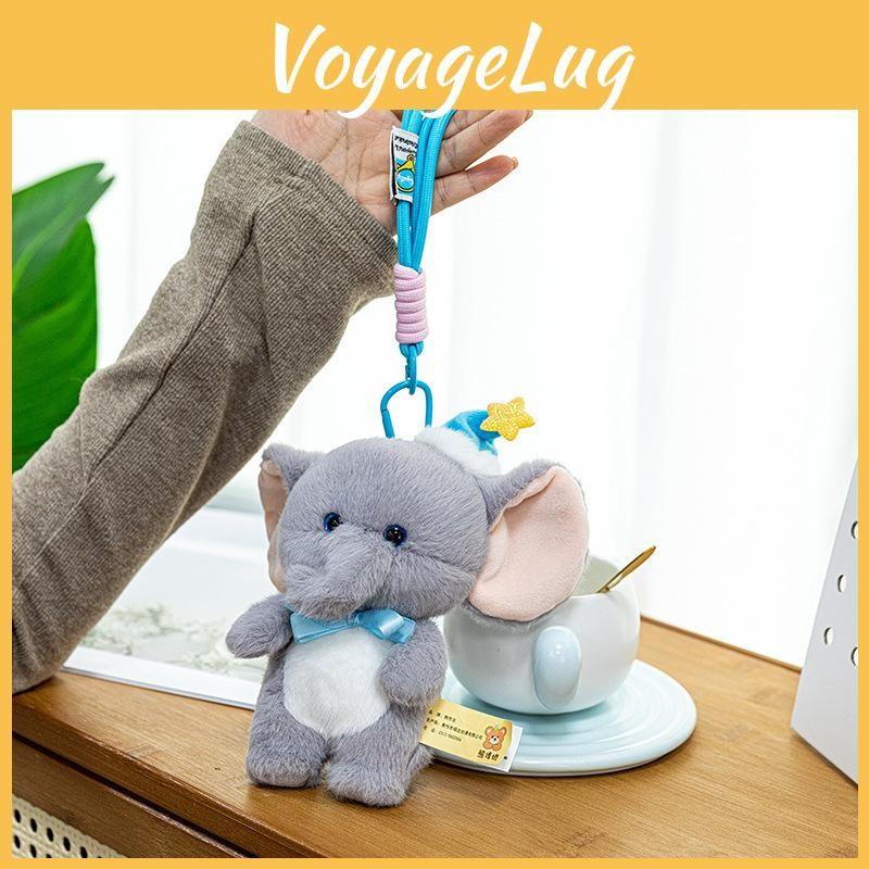Cute Hat Sleeping Bow Cartoon Elephant Plush Toy Pendant For Decoration Bag