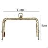 Embossed Metal Bag Handles Sewing Brackets Purse Frame Clasp Luggage Hardware DIY Accessory