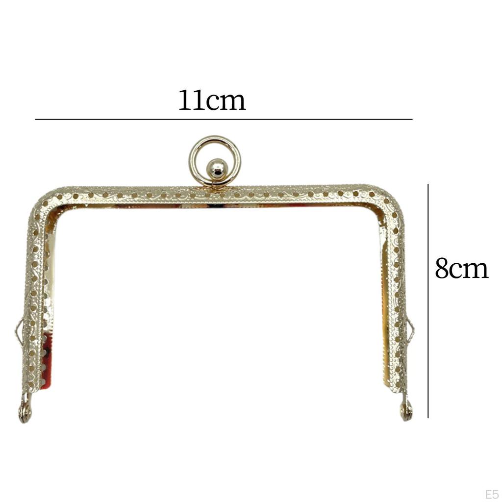 Embossed Metal Bag Handles Sewing Brackets Purse Frame Clasp Luggage Hardware DIY Accessory