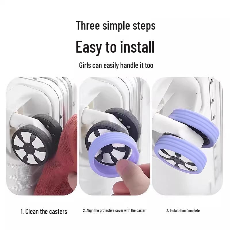 Neukundenrabatt: Geräuschlose Gummi-Gepäckradabdeckung für Kofferersatz