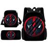 Deadpool Movie Child School Backpack With Shoulder Bag Pencil Bags School Bags for Boys Girls Best Gift