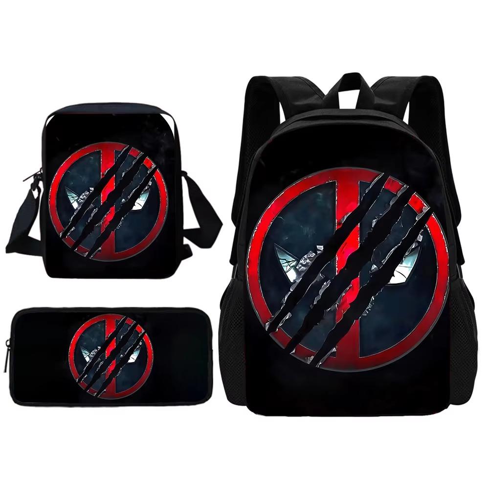 Deadpool Movie Child School Backpack With Shoulder Bag Pencil Bags School Bags for Boys Girls Best Gift
