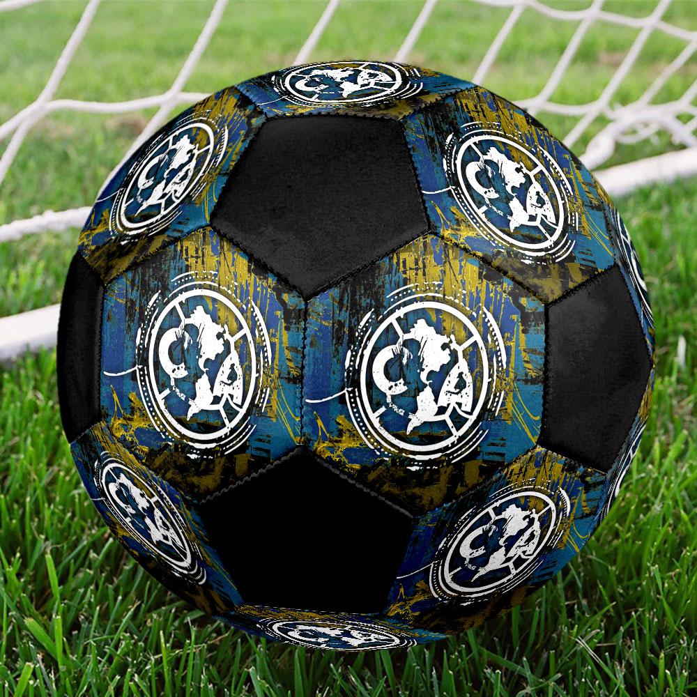 Club America Size 5 Soccer Ball, Machine-Stitched PVC, Durable & High Bounce, All Ages Fit, Fan Merchandise, Matches & Outdoor Use.