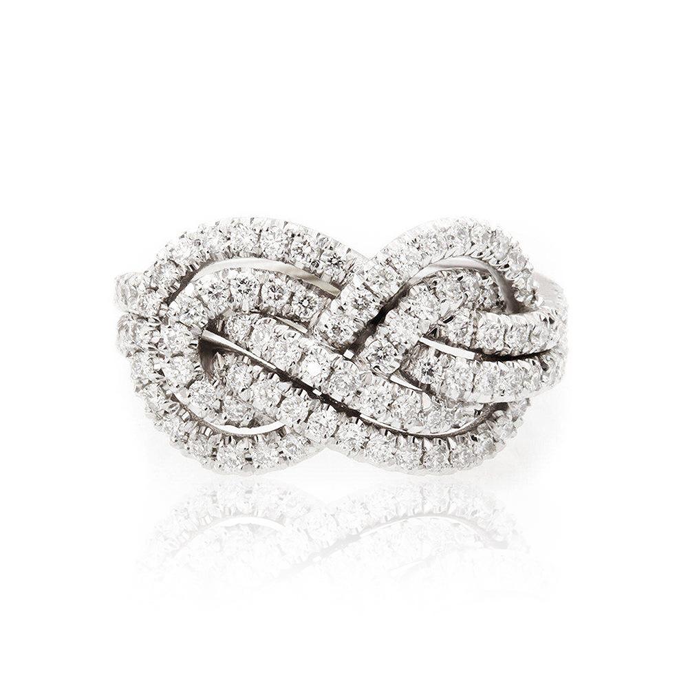 

Кольцо с перекрещенными узлами в стиле легкой роскоши, Нишевое изысканное модное кольцо на указательный палец с бриллиантовой инкрустацией, Трендовое кольцо интернет-знаменитости 12