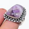 Natural Sage Amethyst Gemstone 925 Sterling Silver Jewelry Ring Size 8 W7v03