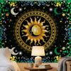 Boho Mandala Nature Tapestries Bedroom Decor,Sun and Moon Celestial Starry Night Poster,Mandala flowers tapestry wall hanging