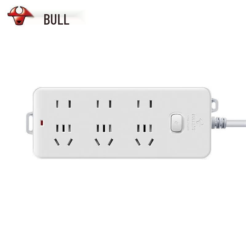 BULL 6-Outlet Power Strip with Master Switch CN Plug (adapter Included)