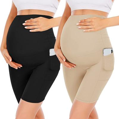 Pantalons de Yoga de maternité, nouveaux shorts de poche de maternité, taille haute, Slim, pantalons de soutien du ventre, sport, Fitness, nouvelle collection