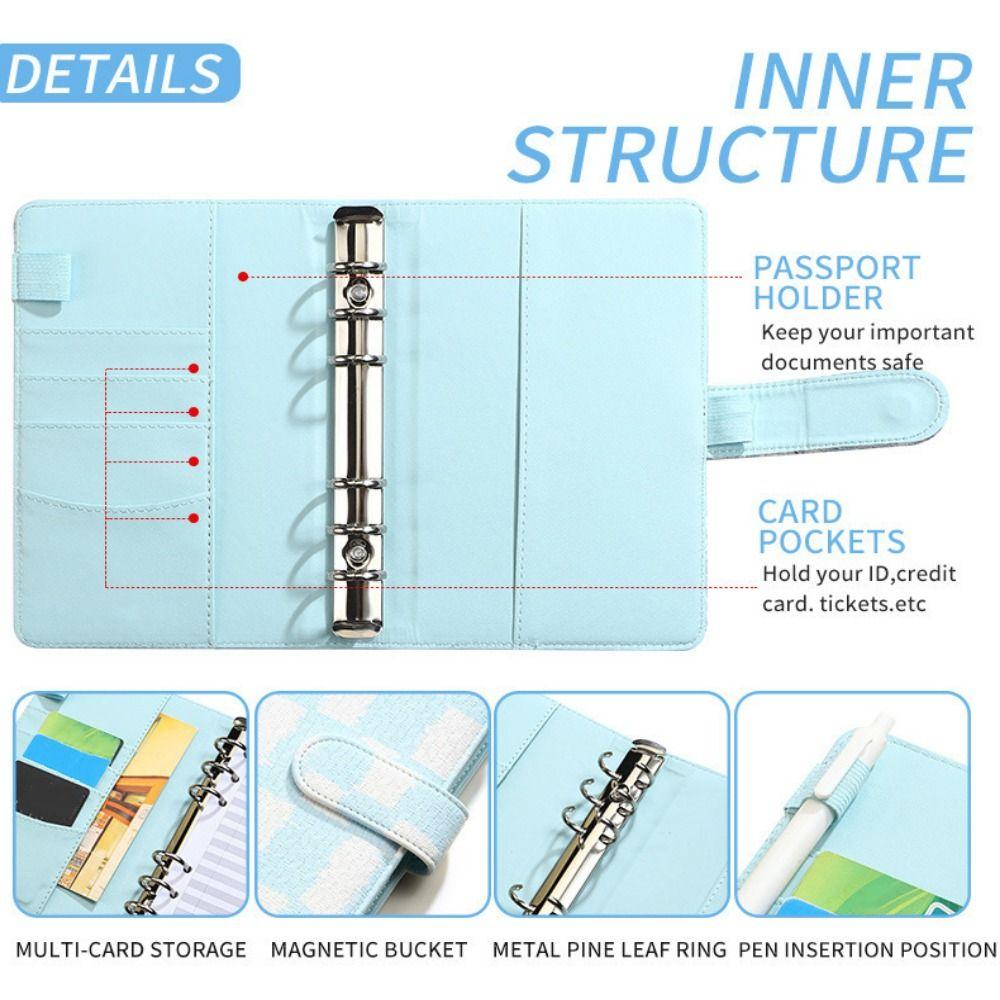 Loose-Leaf Money Saving Binder Waterproof A6 Budget Binder with Cash Envelope  30 Day Challenge