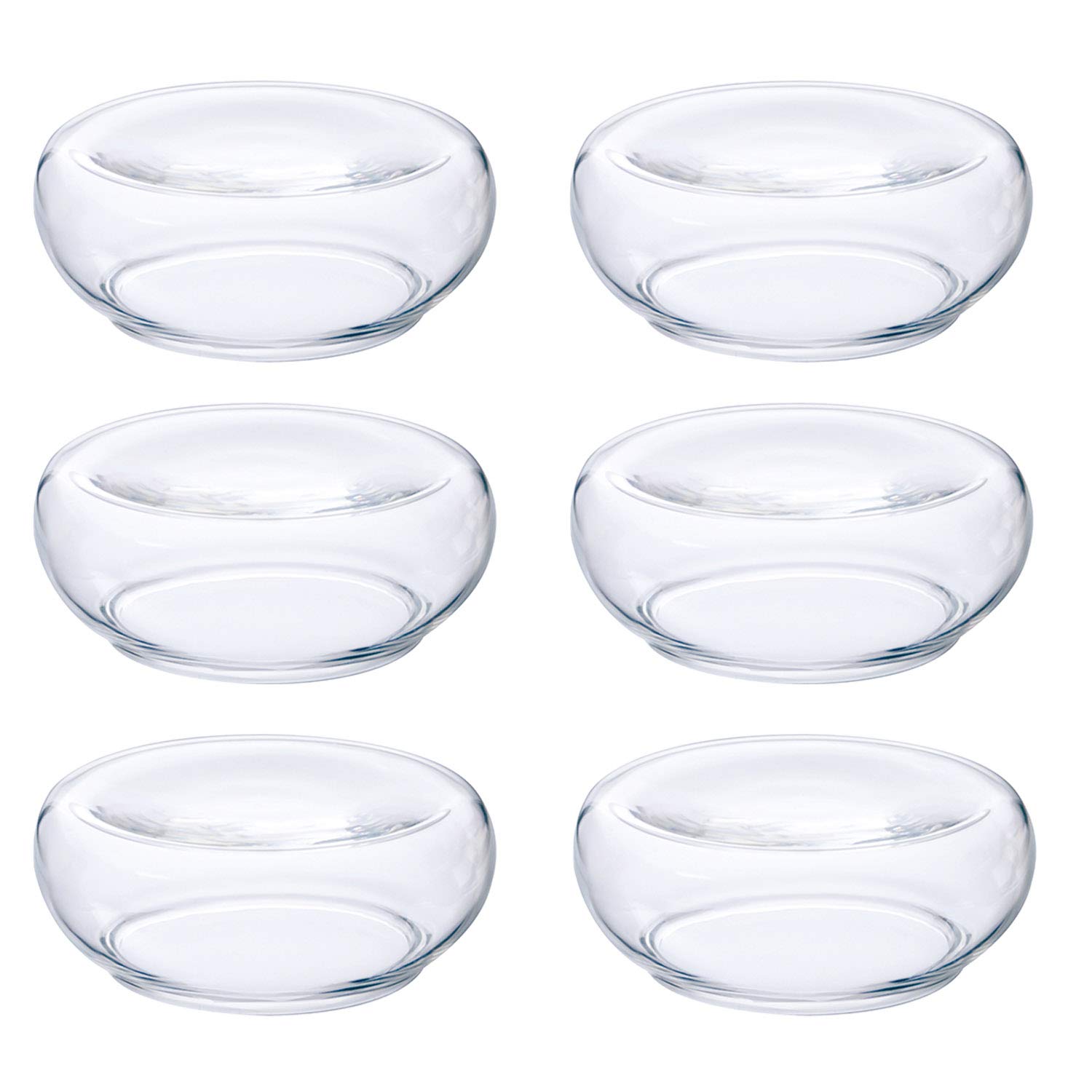 

Toyo Sasaki Glass Flower Ornament Amuse Air Plates, Set of 6, Balls, Cups, Glass Dishes, Dishware, Small Plates, TS44041