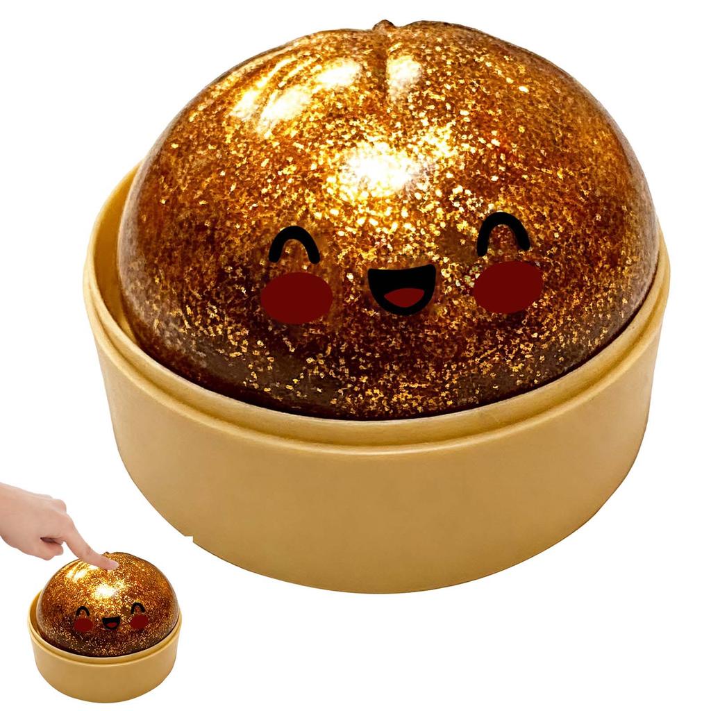 Squishy Boulette 1 Pièce Bun Vapeur Pailleté Pincer Musique Simulation Forme de Pains Vapeur Mignon Et Amusant Soulager le Stress Écraser Boulettes