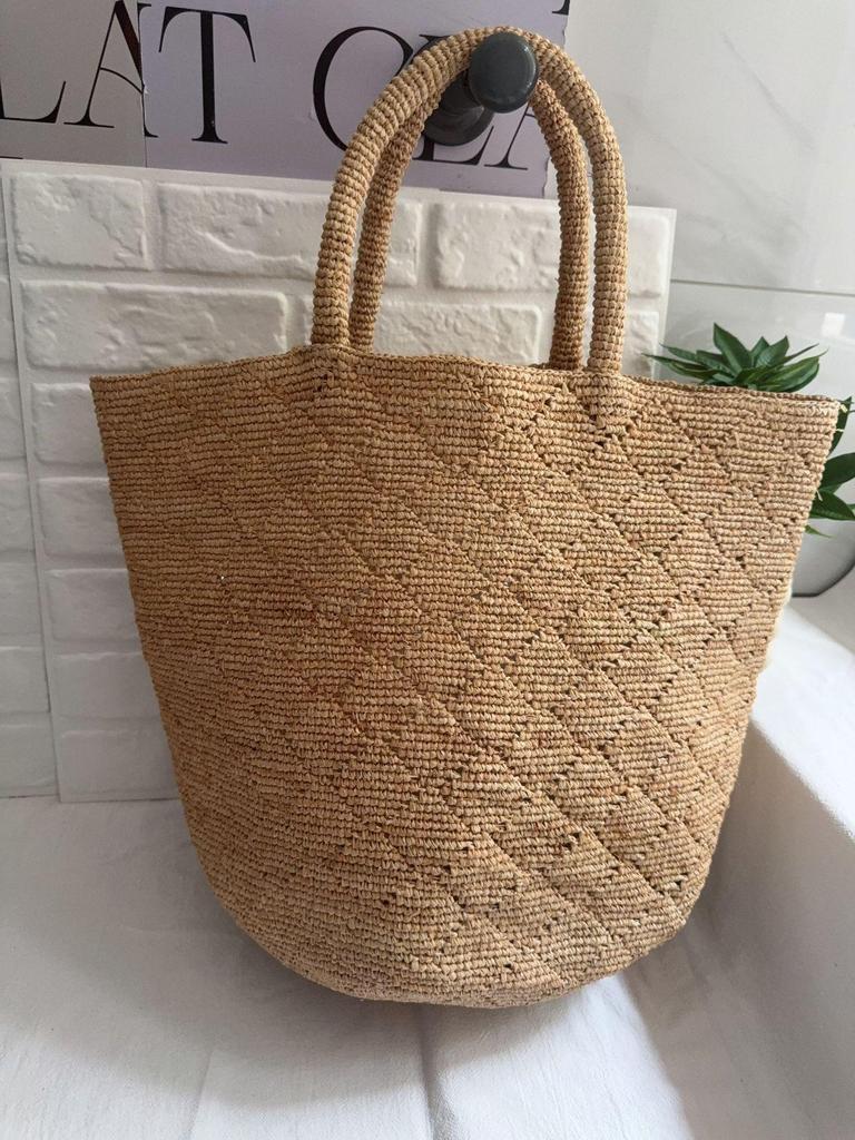 Women's Summer Raffia Crochet Tote - Large Shoulder Beach Bag