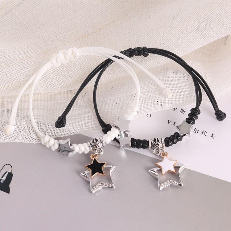 Couple Star Bracelet For Lover Women Men Hand Crafted Adjustable Rope Friends Relationship Matching Bracelets Jewelry Gift