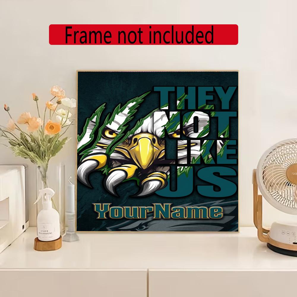 Philadelphia Eagles Personalized Name Diamond Paintings Mosaic Wall Round Diamond Art Painting Kits Embroidery Crystal Accessories Frameless