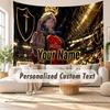 Custom Name Wall Hanging Tapestry,Blue Lock Decorative Backdrop Tapestry For Dorm Home