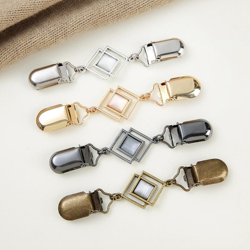 Stylish Cats Eye Gemstones Sweater Clip For Women Practical Shawl Holder And Skirt Waist Fixing Pin Trendy Layering Clip