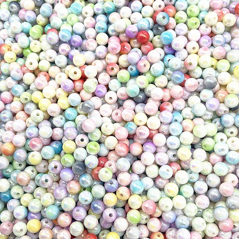 4mm 6mm 8mm 10mm Cream Series Round Acrylic Pearl Beads Loose Spacer Beads for Jewelry Making DIY Bracelet Necklace Earrings