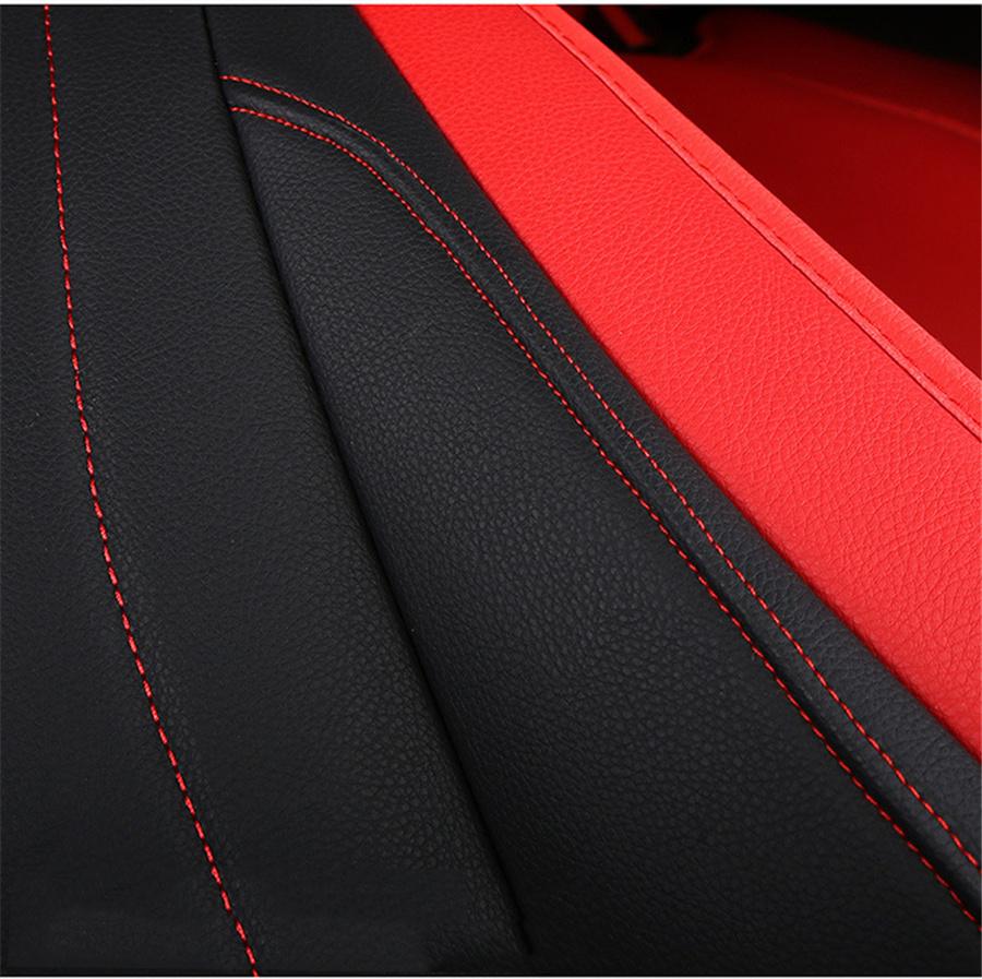 5-Sitzer Luxus Abriebfeste Leder Sitzbezug Auto SUV Voll Vorne+Hinten Universelles Sitzkissen Kopfstütze Lendenkissen
