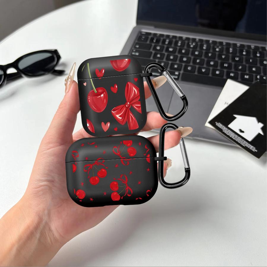 Case For Airpods Pro3 Pro 1 3 Pro2 4 2 Earphone Cases Cover Red Lovely Cherry