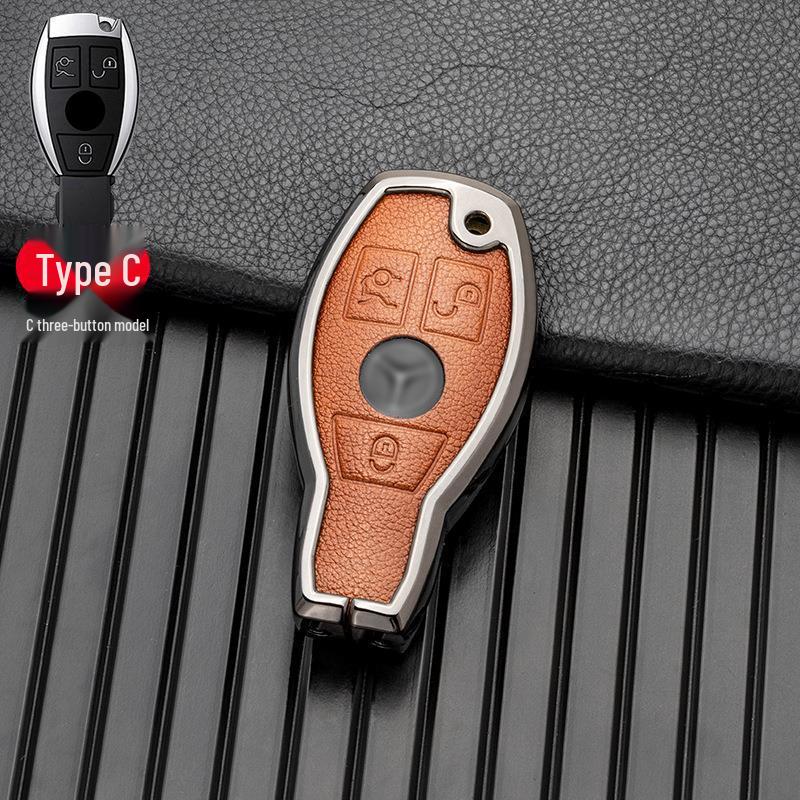Compatible with Mercedes-Benz GLA, GLC, V-Class, A-Class, and C-Class 2018-2019 Models, This Two/three-button Full-cover Metal Key Case.