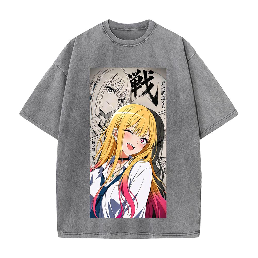My Dress Up Darling Marin Kitagawa Γραφικό T-shirt Άνδρες Γυναίκες Φαρδιά Ρούχα Πλυμένο Βαμβακερό T-shirt Καθημερινό T-shirt Vintage Streetwear